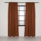 FLUMA Chevron Panel Curtains – Fluffy Linen Look in Terra Cotta